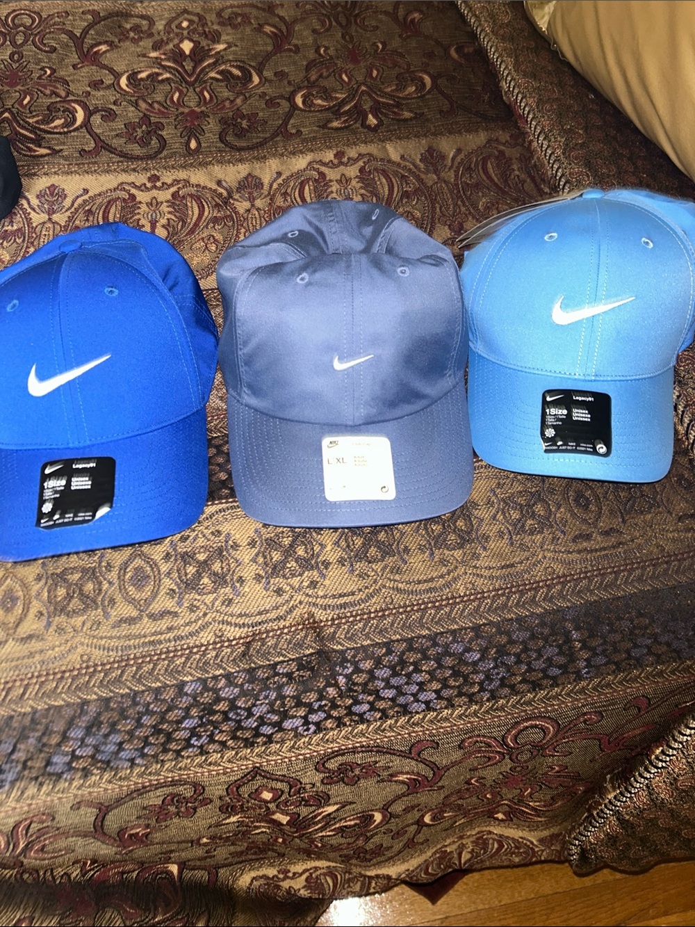 BUNDLE Nike Men’s Black and Three Blue Swoosh Baseball Caps
